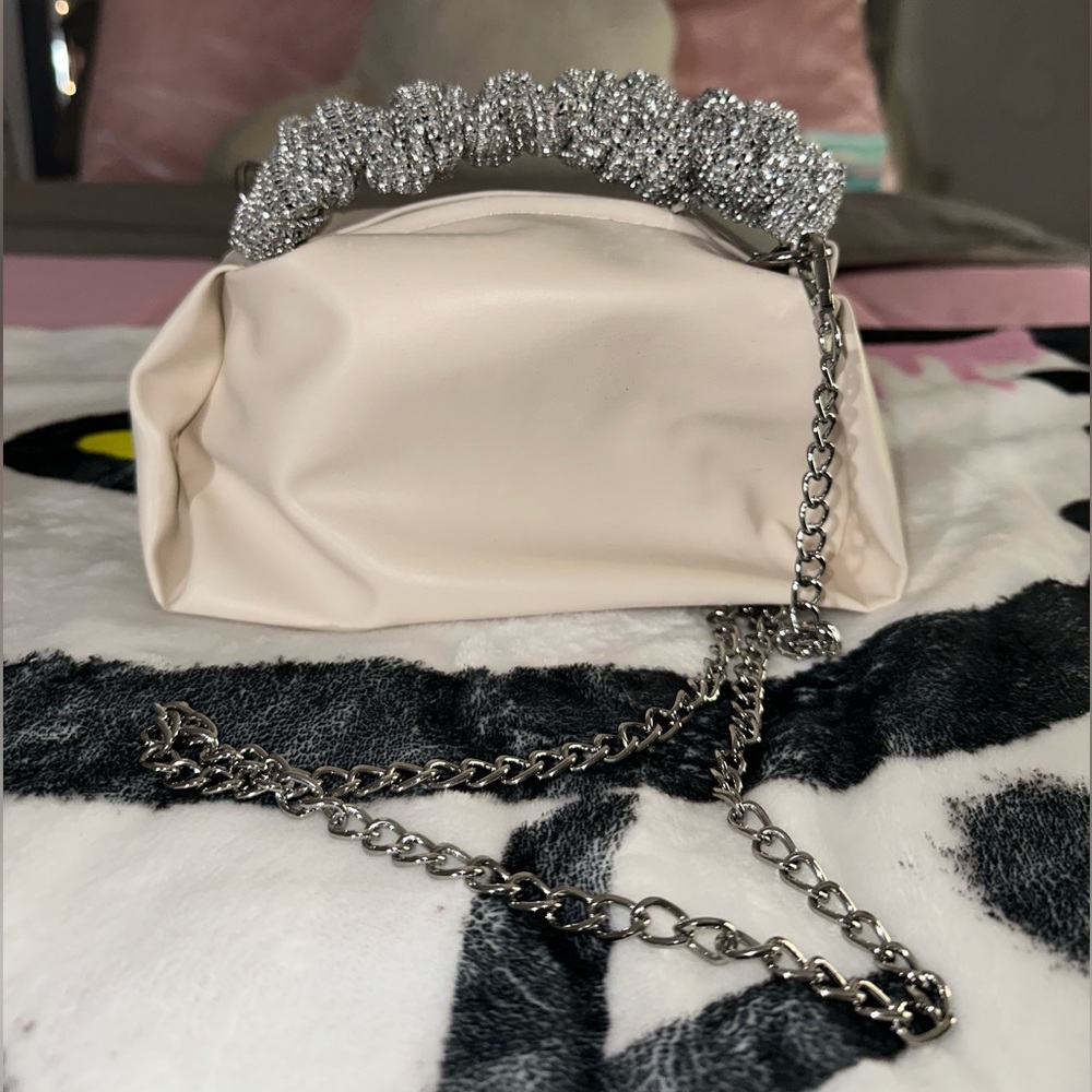 Beige sparkly bag